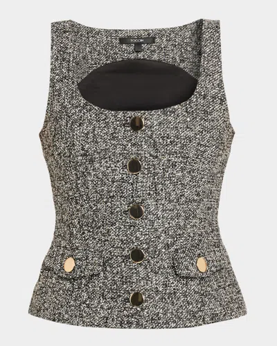 Toccin Georgia Tweed Vest Top In Gray