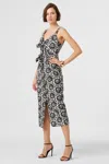 Toccin Gia Double Tie-front Midi Dress In Black