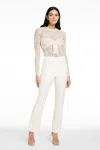 Toccin Giselle Tie-front Long Sleeve Bodysuit In White