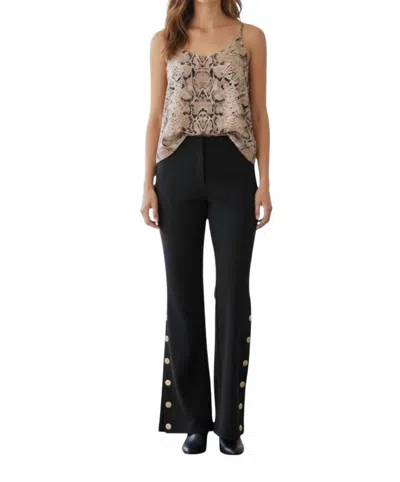 Toccin Gracie Button Detail Flared Pants In Black