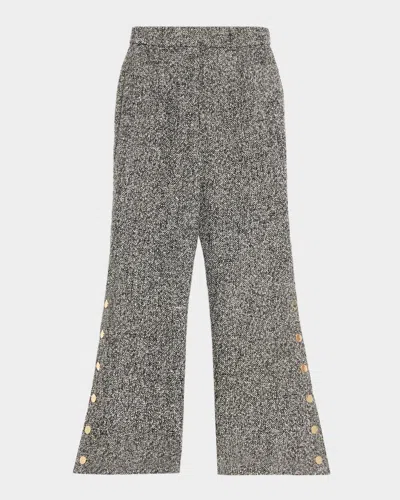 Toccin Gracie Button Wide-leg Pants In Gray