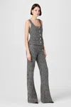 Toccin Gracie Embellished Tweed Pants In Gray