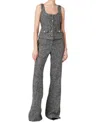 Toccin Gracie Embellished Tweed Pants In Charcoal Grey In Gray