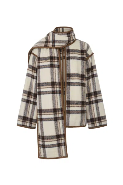 Toccin Greyson Scarf Jacket In Brown