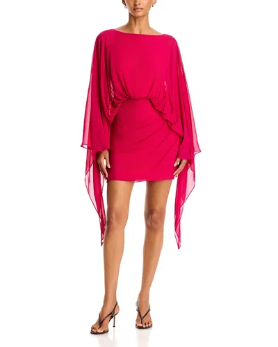 Toccin Guinevere Draped Mini Dress In Red
