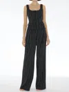 Toccin Hailey Pinstripe Trouser In Black In Black