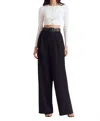 Toccin Hailey Wide Leg Trouser In Jet Black In Black