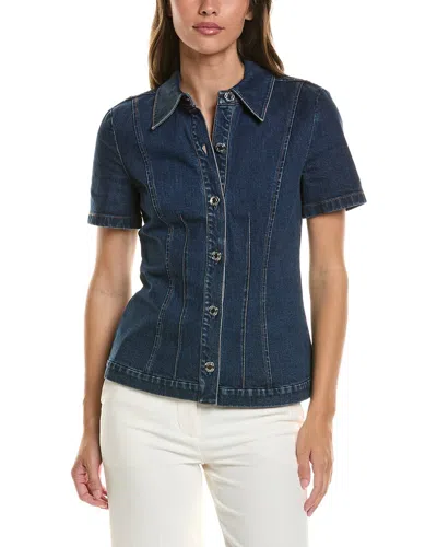 Toccin Halle Denim Top In Blue