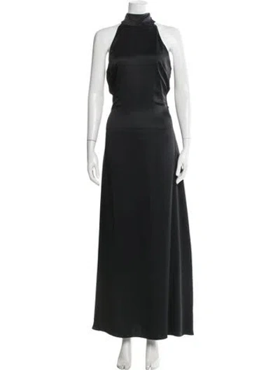 Pre-owned Toccin Halterneck Long Dress In Black
