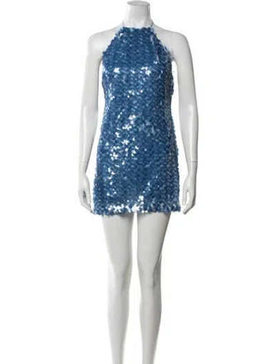Pre-owned Toccin Halterneck Mini Dress In Blue