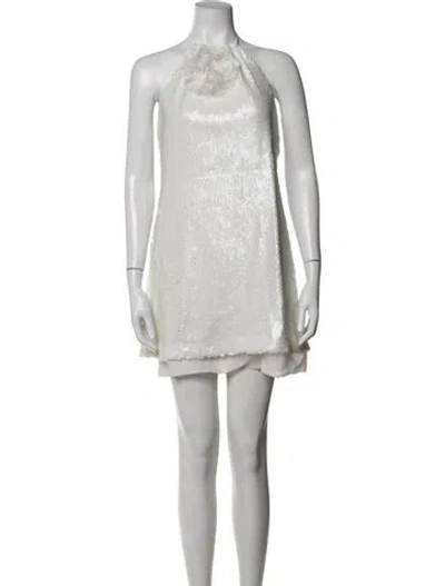 Pre-owned Toccin Halterneck Mini Dress W/ Tags In White