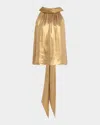 Toccin Hattie Sleeveless Tie-neck Top In Antique Gold In Gold