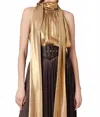 Toccin Hattie Sleeveless Tie-neck Top In Antique Gold In Gold