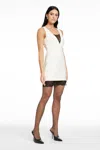 Toccin Helena Lace Combo Mini Dress In Neutral