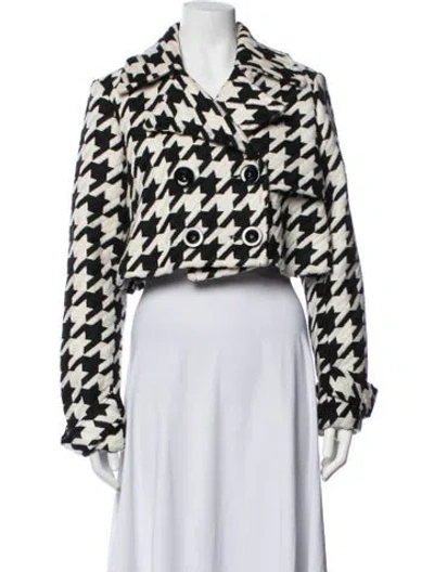 Pre-owned Toccin Houndstooth Print Jacket In Black/neutrals