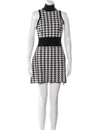Pre-owned Toccin Houndstooth Print Mini Dress W/ Tags In Multi