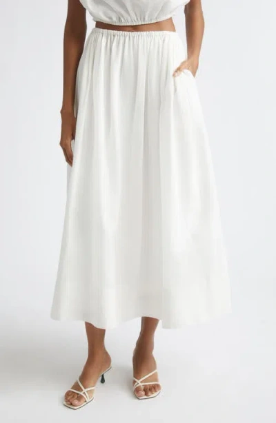 Toccin Imogen Linen & Cotton Skirt In White