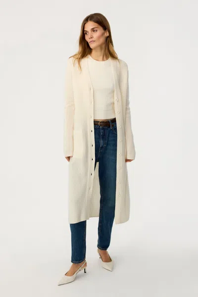 Toccin Isabella Long Cardigan In White