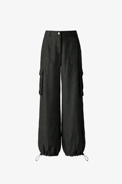 Toccin James Mid Rise Wide Leg Cargo Pant In Black