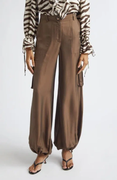 Toccin James Wide Leg Cargo Pants In Brown