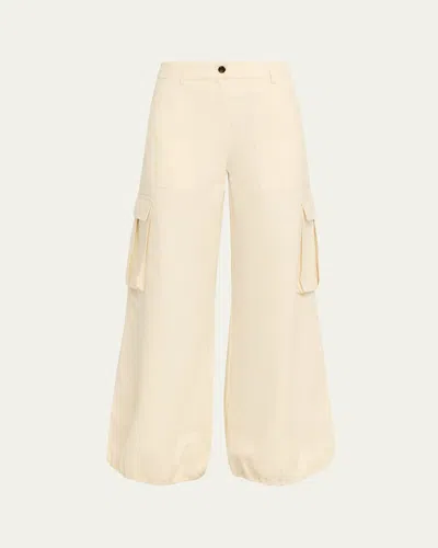 Toccin James Wide-leg Cargo Pants In Neutral