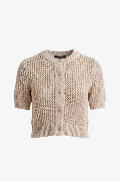 Toccin Janice Short Sleeve Cardigan In Brown