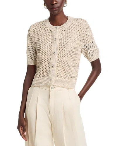 Toccin Janice Short Sleeve Cardigan In Neutral
