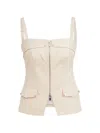 Toccin Jayden Front-zip Cotton Top In Multi