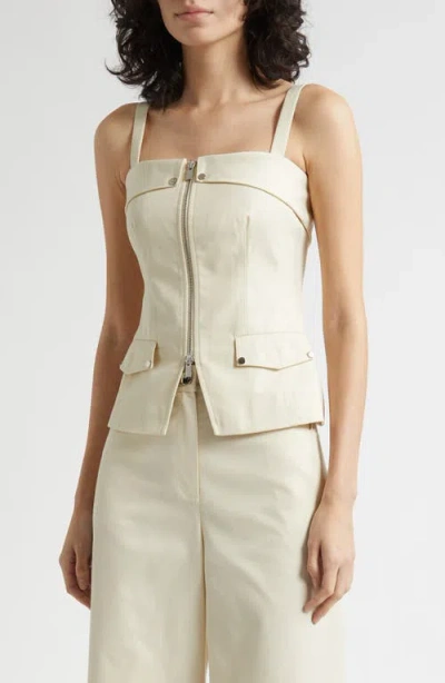 Toccin Jayden Zip Front Moto Tank In Neutral