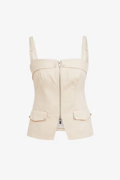 Toccin Jayden Front-zip Cotton Top In Multi