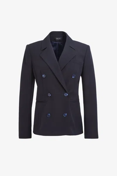 Toccin Jazmin Double Breasted Blazer - Pos In Blue