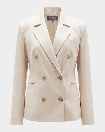 Toccin Jazmin Double-breasted Blazer In Neutral