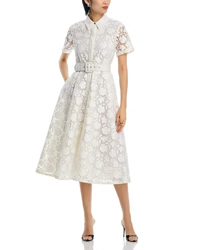 Toccin Jean Lace Midi Dress In Optic