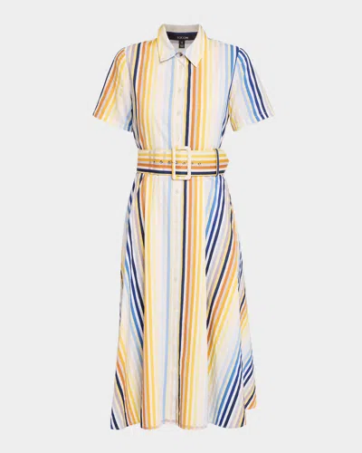 Toccin Jean Striped Midi Shirtdress In Multi