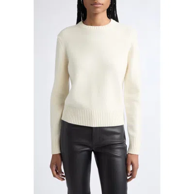 Toccin Jenny Wool & Cashmere Crewneck Sweater In White