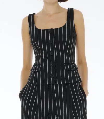 Toccin Jet/optic Pinstripe Georgia Vest In Black