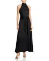 Toccin Jocelyn Satin Tie Front Maxi Dress In Jet