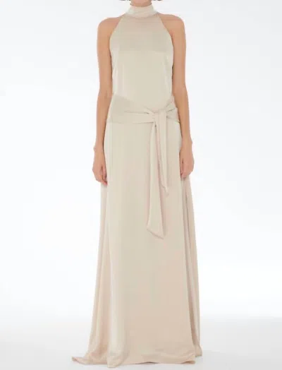 Toccin Jocelyn Tie-front Maxi Dress In Champagne In Pink