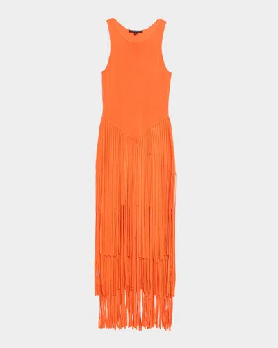 Toccin Jora Fringed Racerback Maxi Dress In Orange