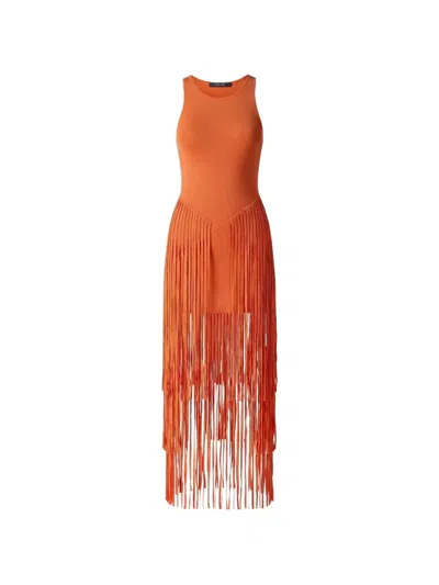 Toccin Jora Fringe Trim Racer Dress In Multi