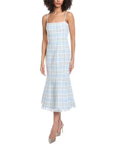 Toccin Josephine Sculpted Midi Dress In Blue
