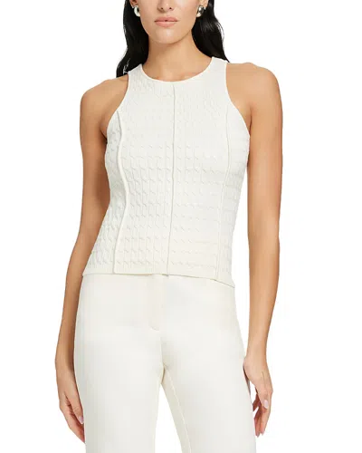 Toccin Joyce Seamed Cable-knit Tank Top In White