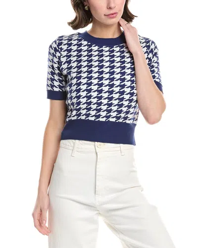 Toccin Jules Herringbone Sweater In Blue