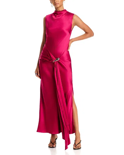 Toccin Juliet Draped Midi Dress In Pink