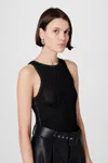 Toccin Estelle Crochet Racer Tank In Black