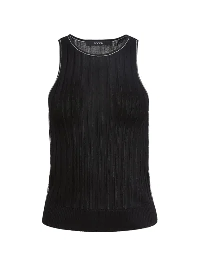 Toccin Juniper Contrast Trim Tank In Black