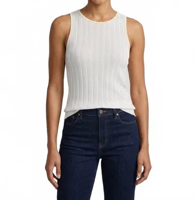 Toccin Juniper Racer Tank Top With Contrast Tipping In Optic/marigold In White
