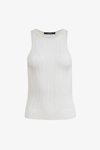 Toccin Juniper Racer Tank With Contrast Tipping - Pos In White