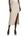 Toccin Kate Sequined Tweed Midi Skirt In Ice Blue Multi