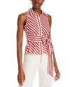 TOCCIN KATHERINE STRIPED BELTED TOP